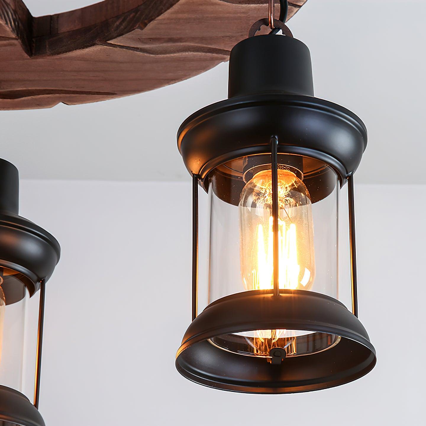 Retro Boat Wood Chandelier - Lumpaz
