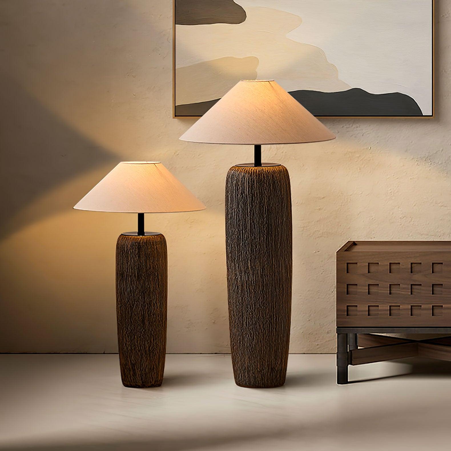 Weathered Wood Grain Floor Lamp - Lumpaz