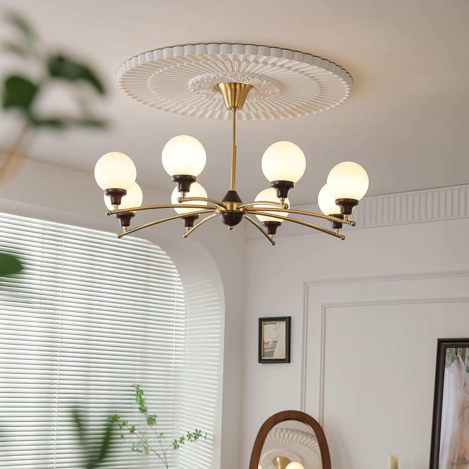 Walnut Glass Ball Chandelier - Lumpaz