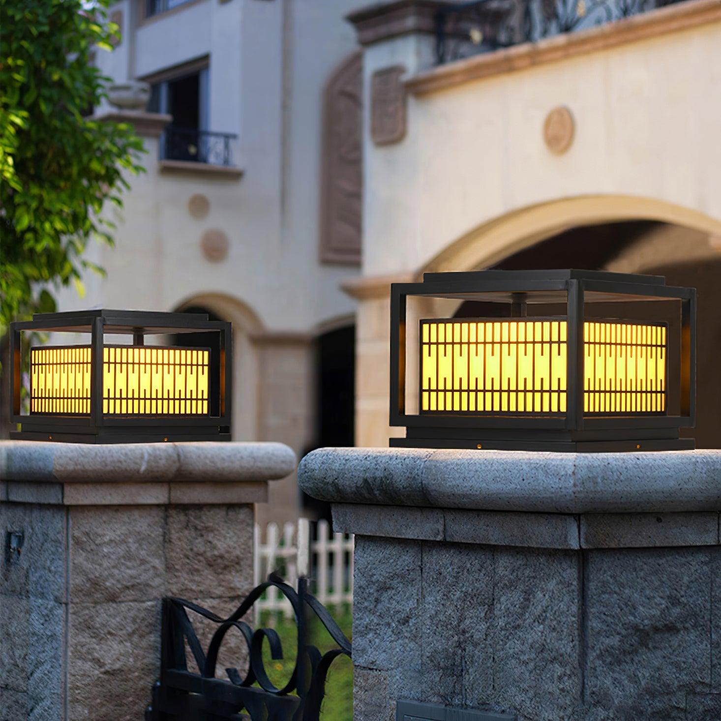 Window Grille Outdoor Post Light - Lumpaz