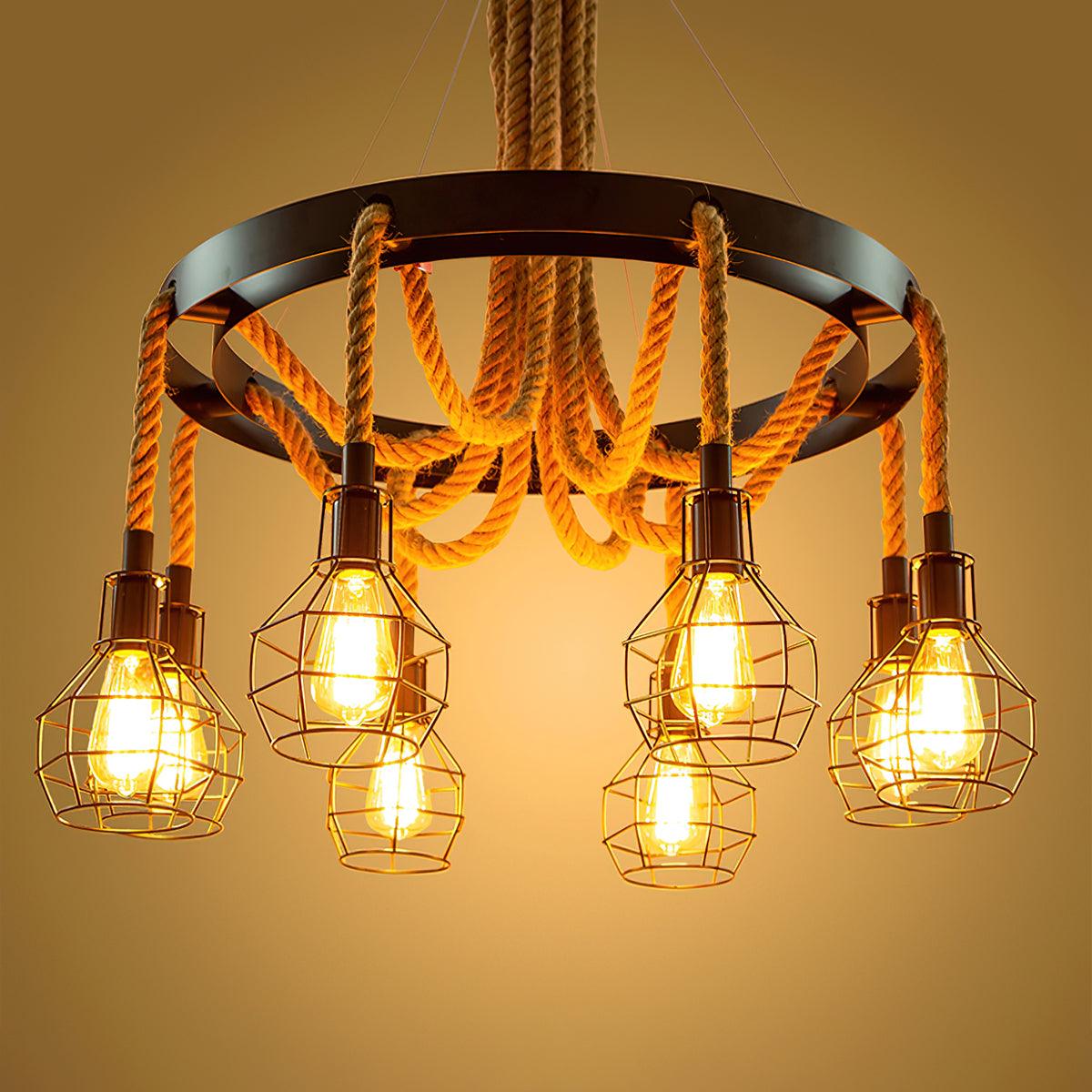 Hemp Rope Industrial Starfall Chandelier - Lumpaz