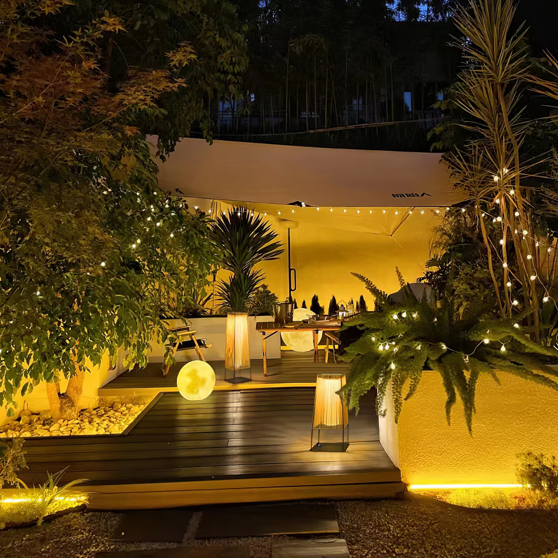 Plastic Rattan Outdoor Post Light with Solar Panel - Lumpaz