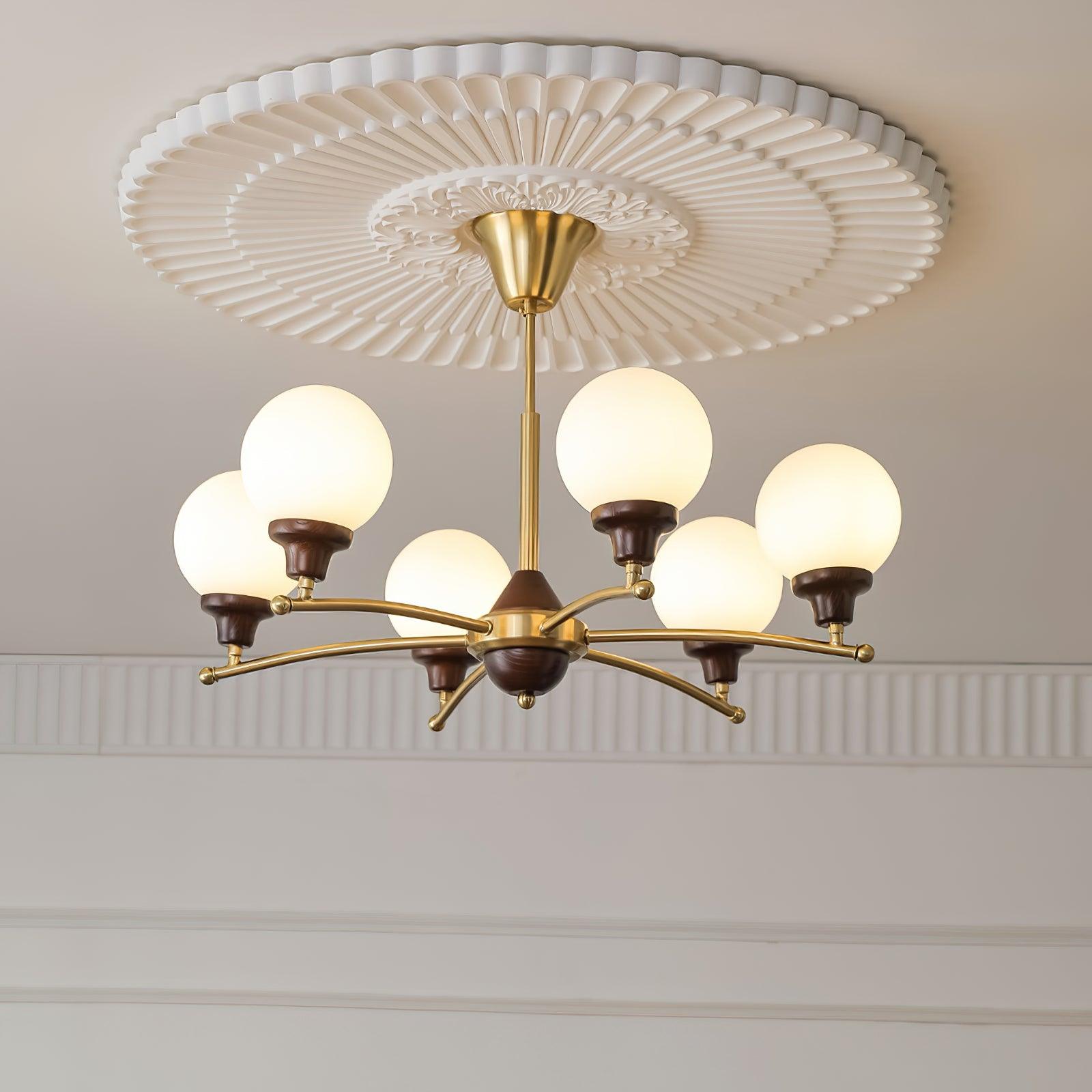 Walnut Glass Ball Chandelier - Lumpaz