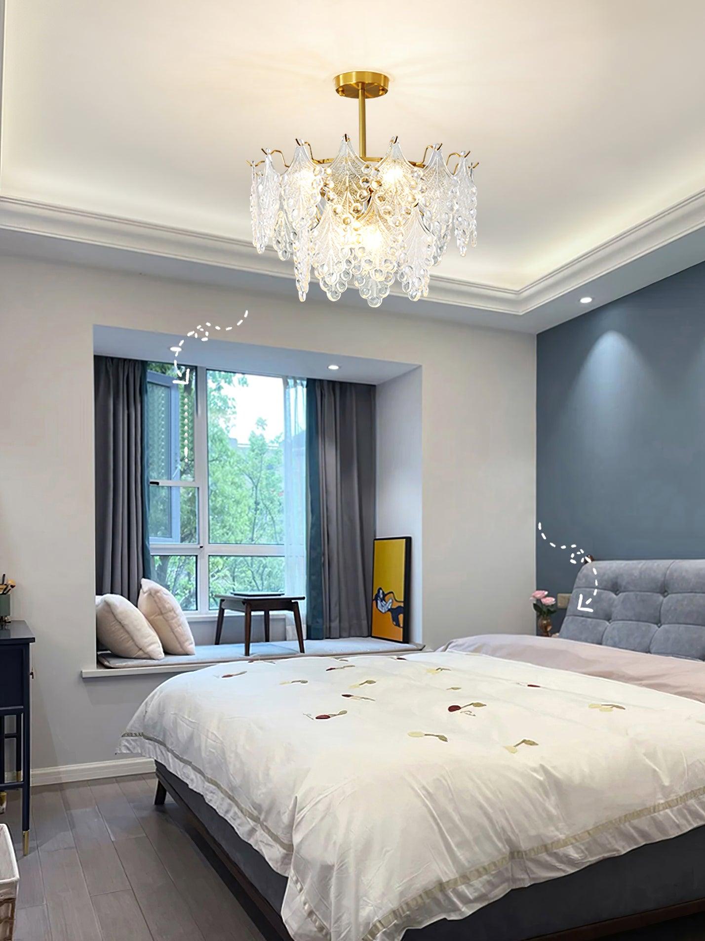 Tiered Carved Glass Chandelier - Lumpaz