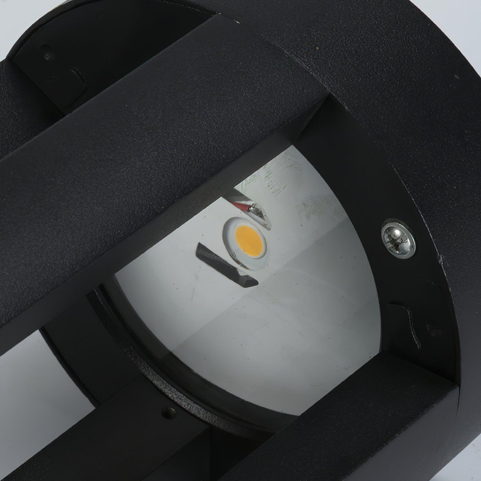 Black Cylindrical Garden Outdoor Light with Solar Panel - Lumpaz