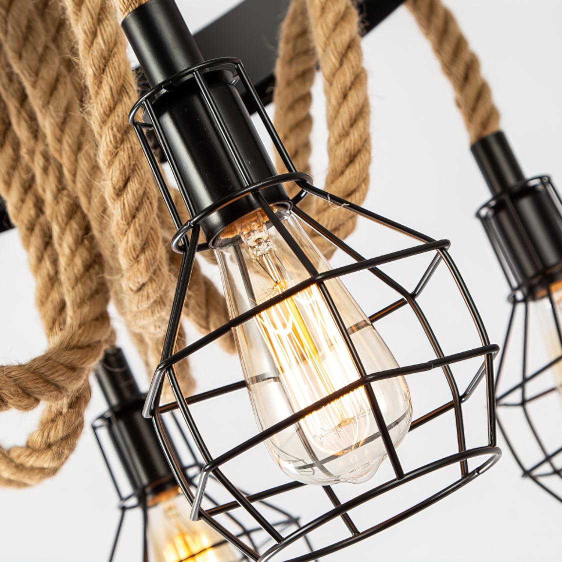Hemp Rope Industrial Starfall Chandelier - Lumpaz
