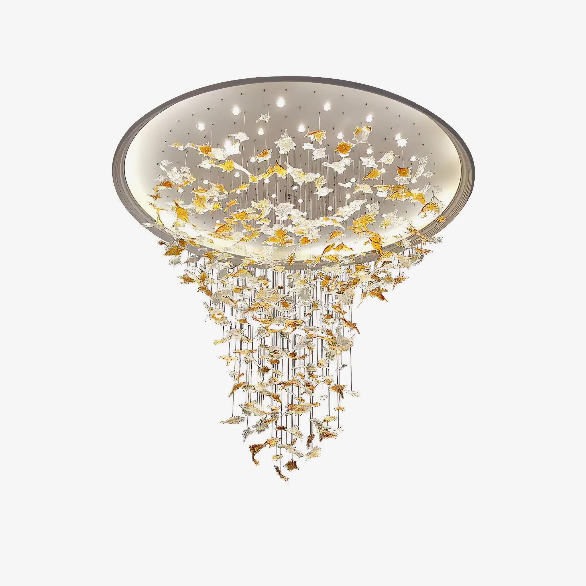Multicolor Crystal Maple Leaf Chandelier - Lumpaz