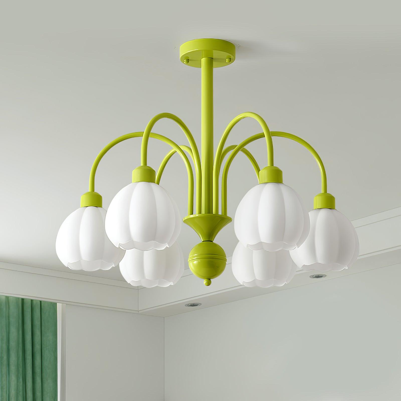 Cream Pumpkin Ball Chandelier - Lumpaz