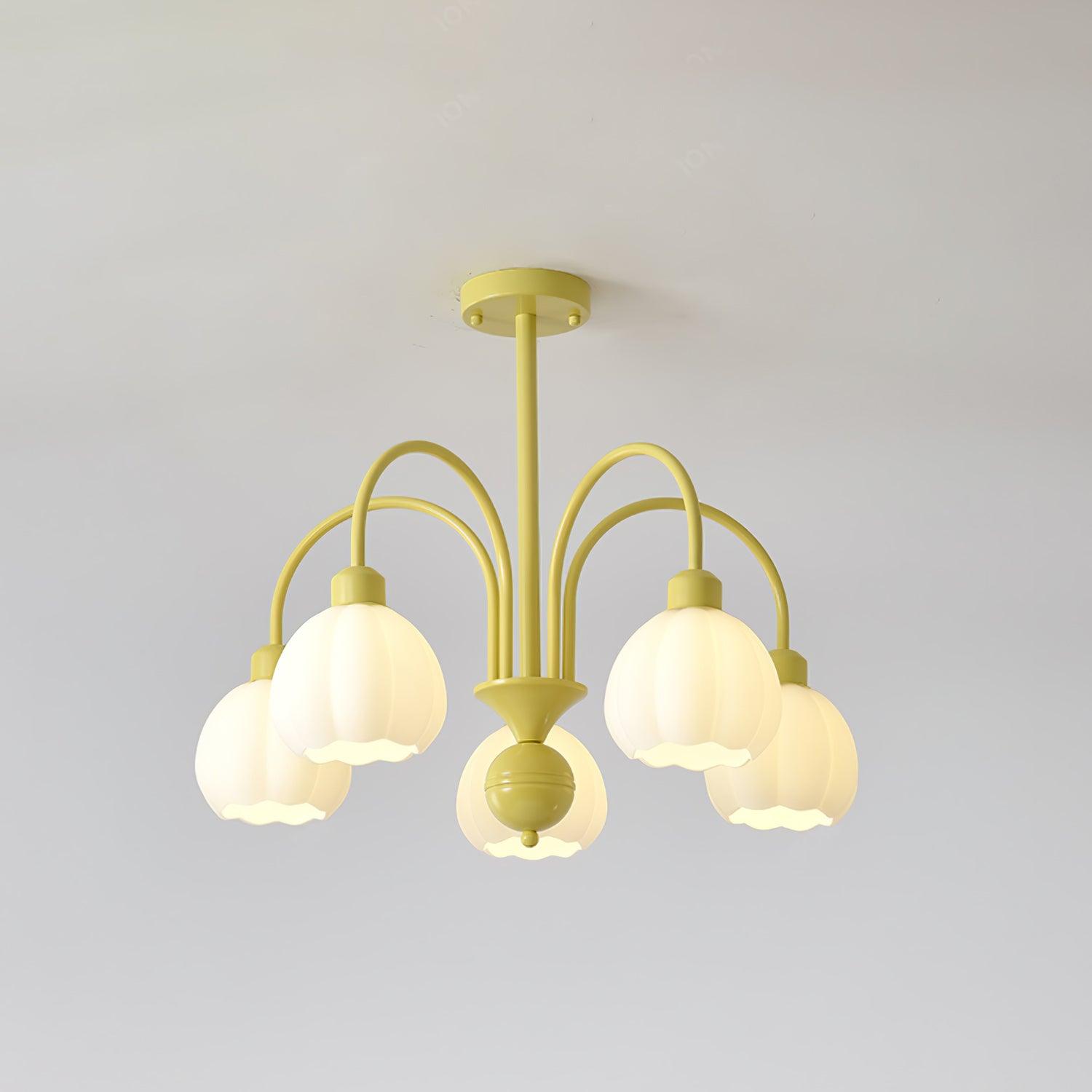 Cream Pumpkin Ball Chandelier - Lumpaz