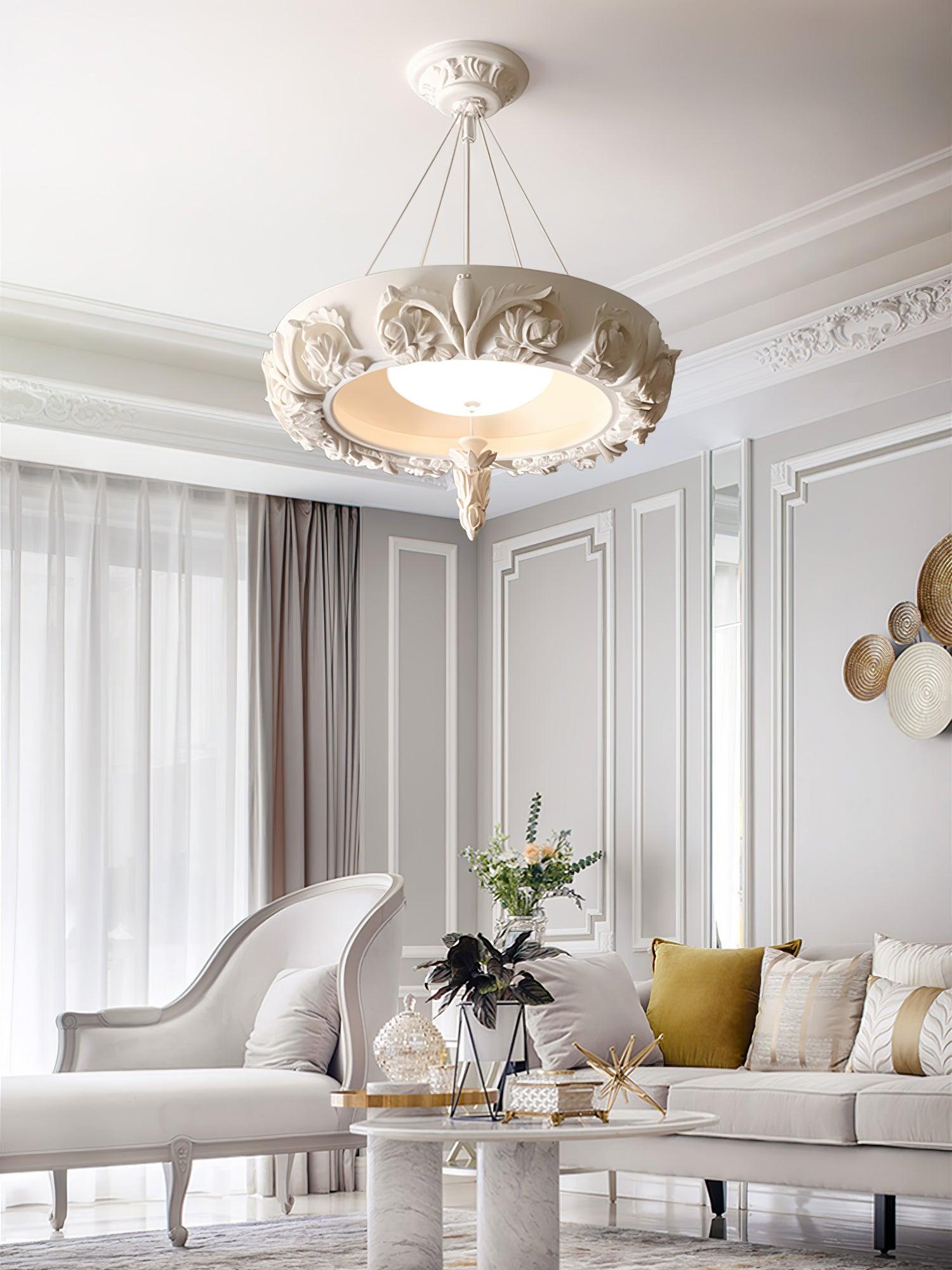 Artistic Carved Plaster Chandelier - Lumpaz