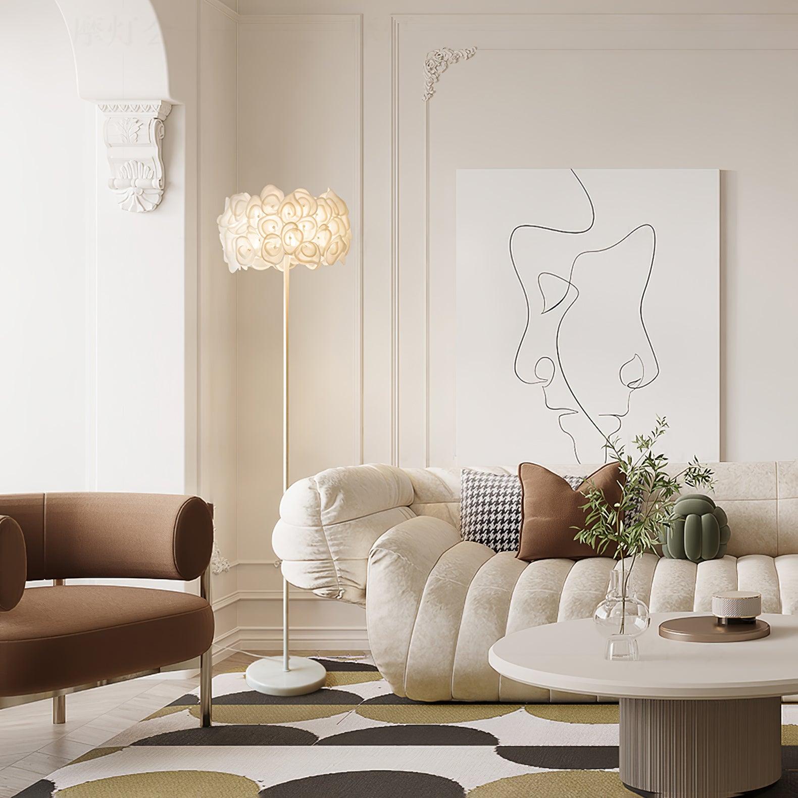 White Hydrangea Floor Lamp - Lumpaz