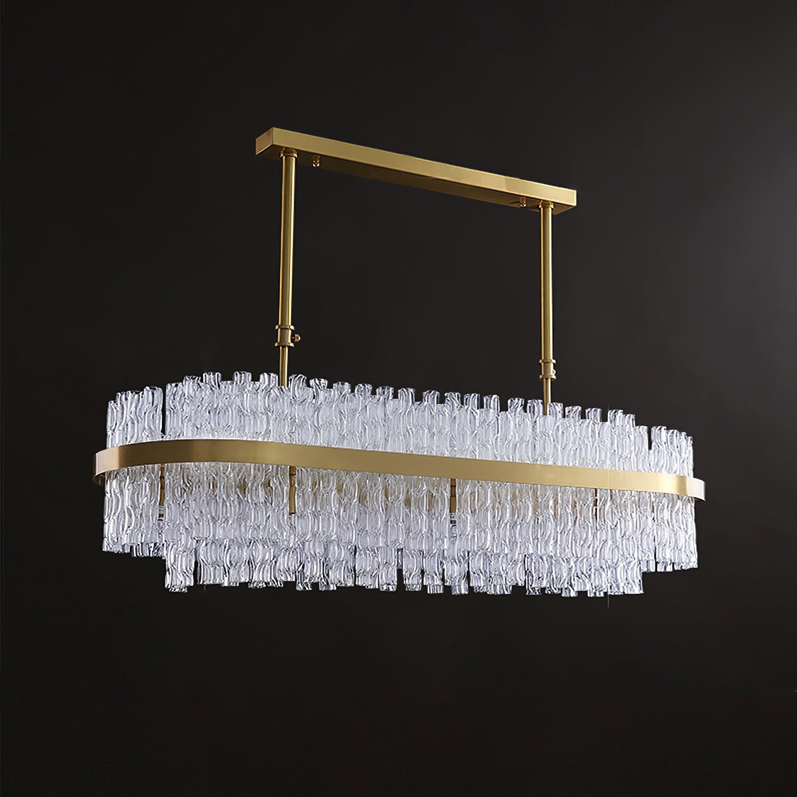 Gold & Clear Rod Chandelier - Lumpaz