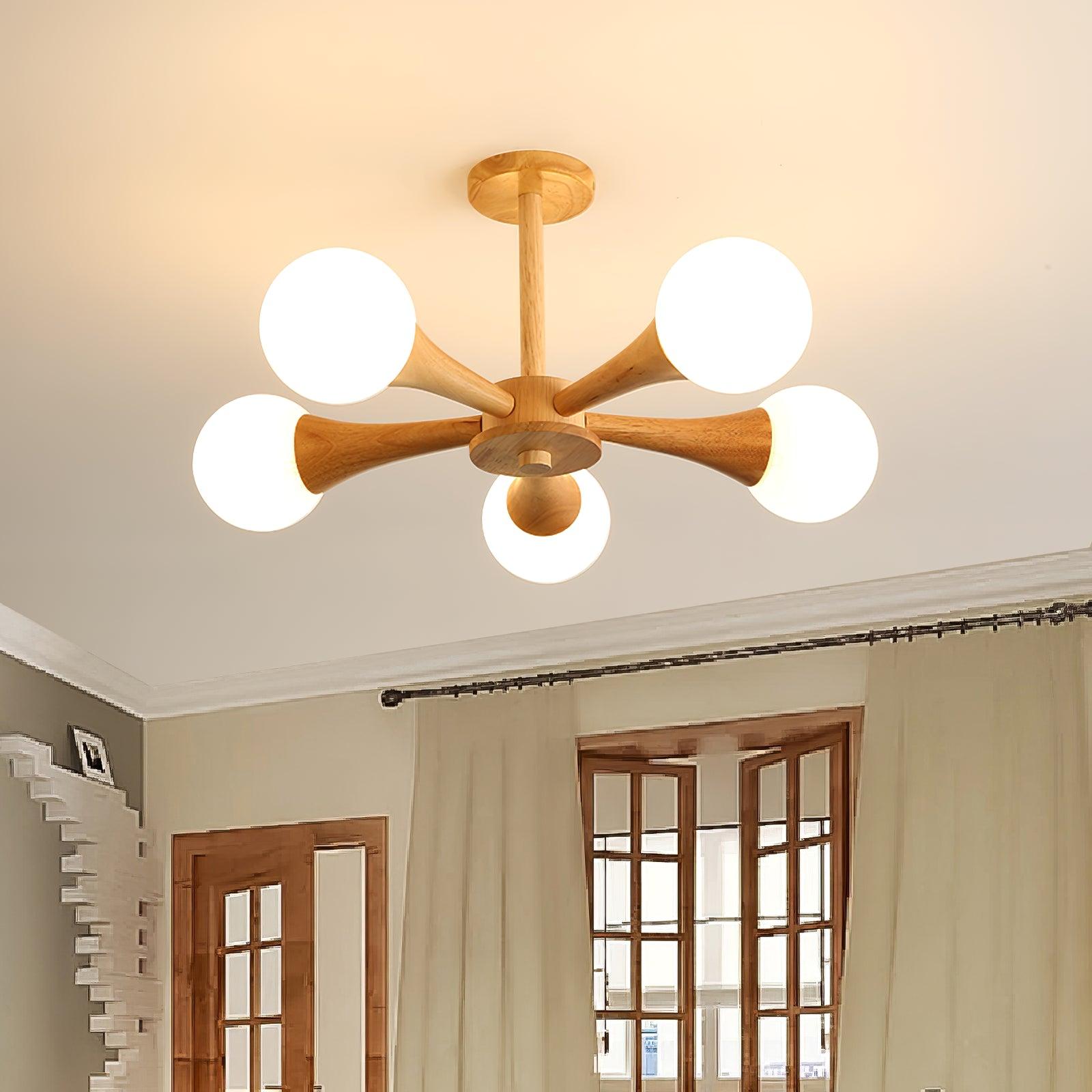 Wooden Nera Chandelier - Lumpaz