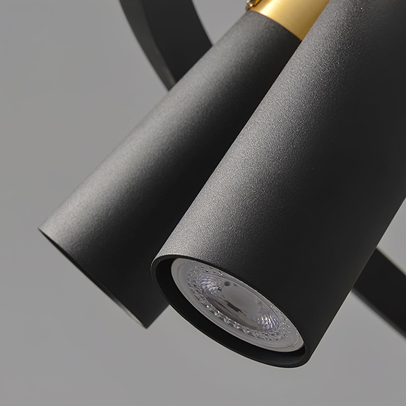 Black Mutil Pipe Chandelier - Lumpaz