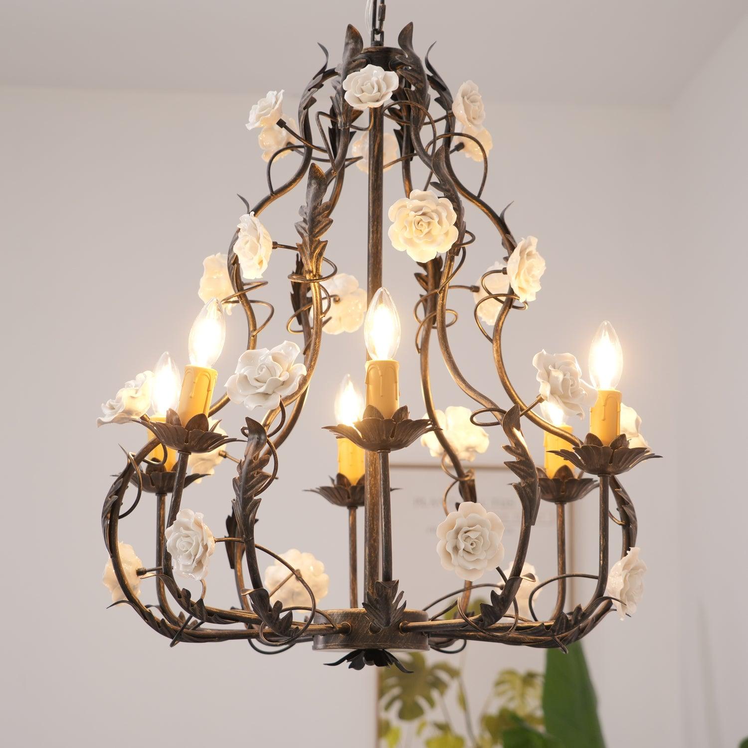 Florentine Rose Garden Chandelier - Lumpaz