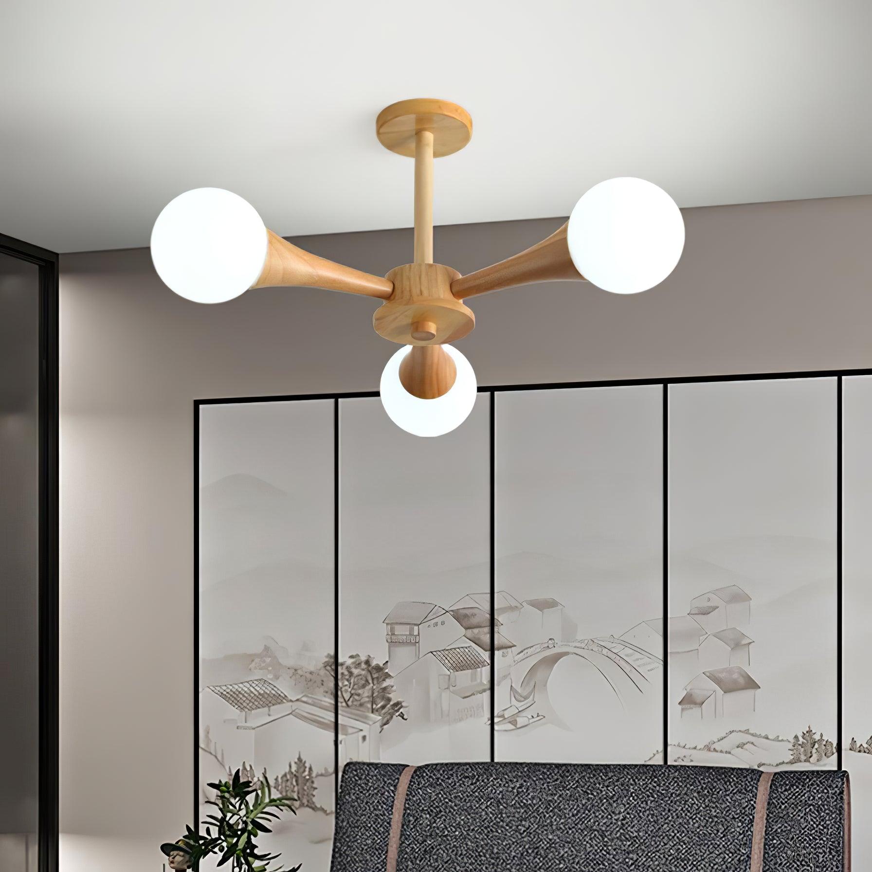 Wooden Nera Chandelier - Lumpaz