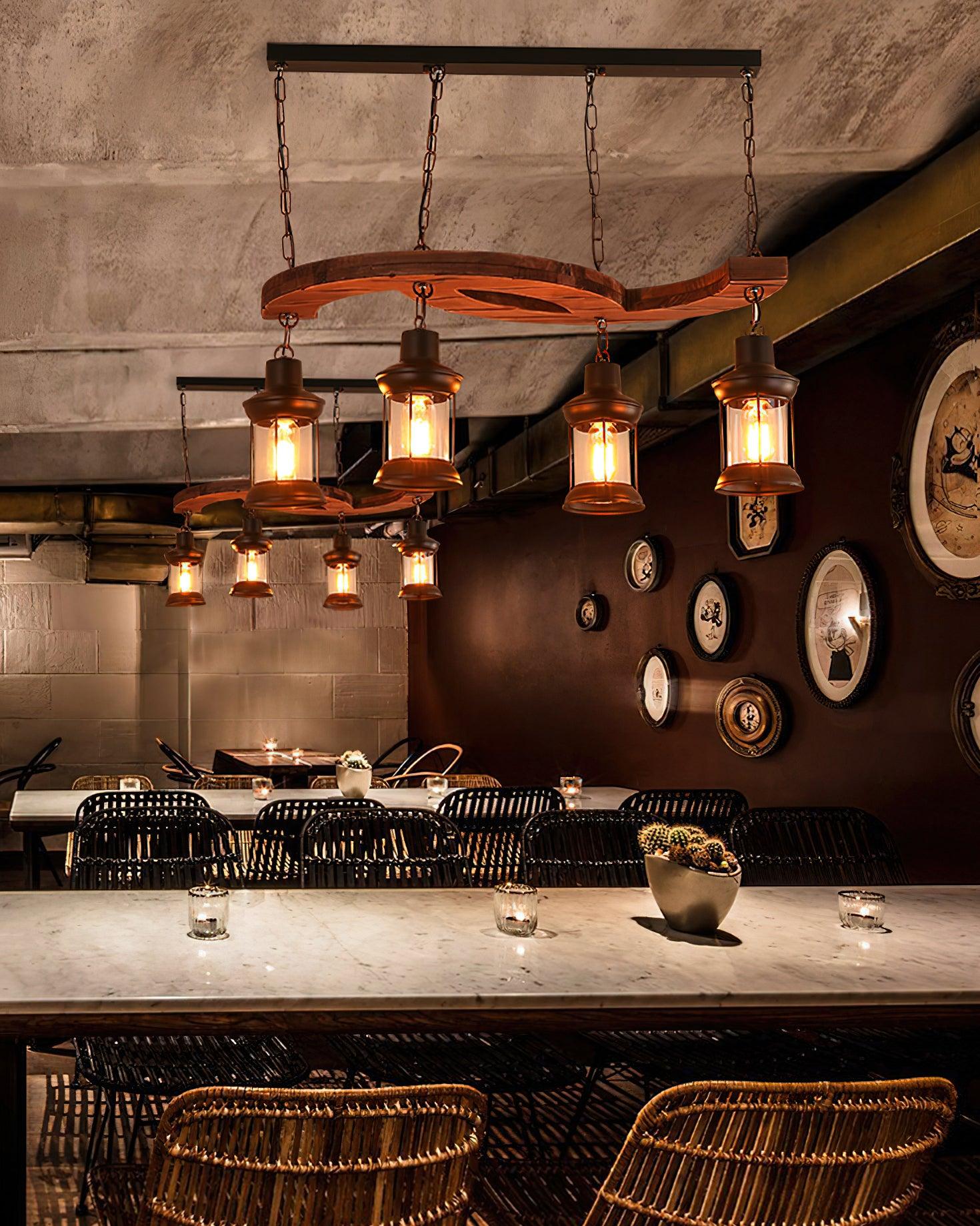 Retro Boat Wood Chandelier - Lumpaz