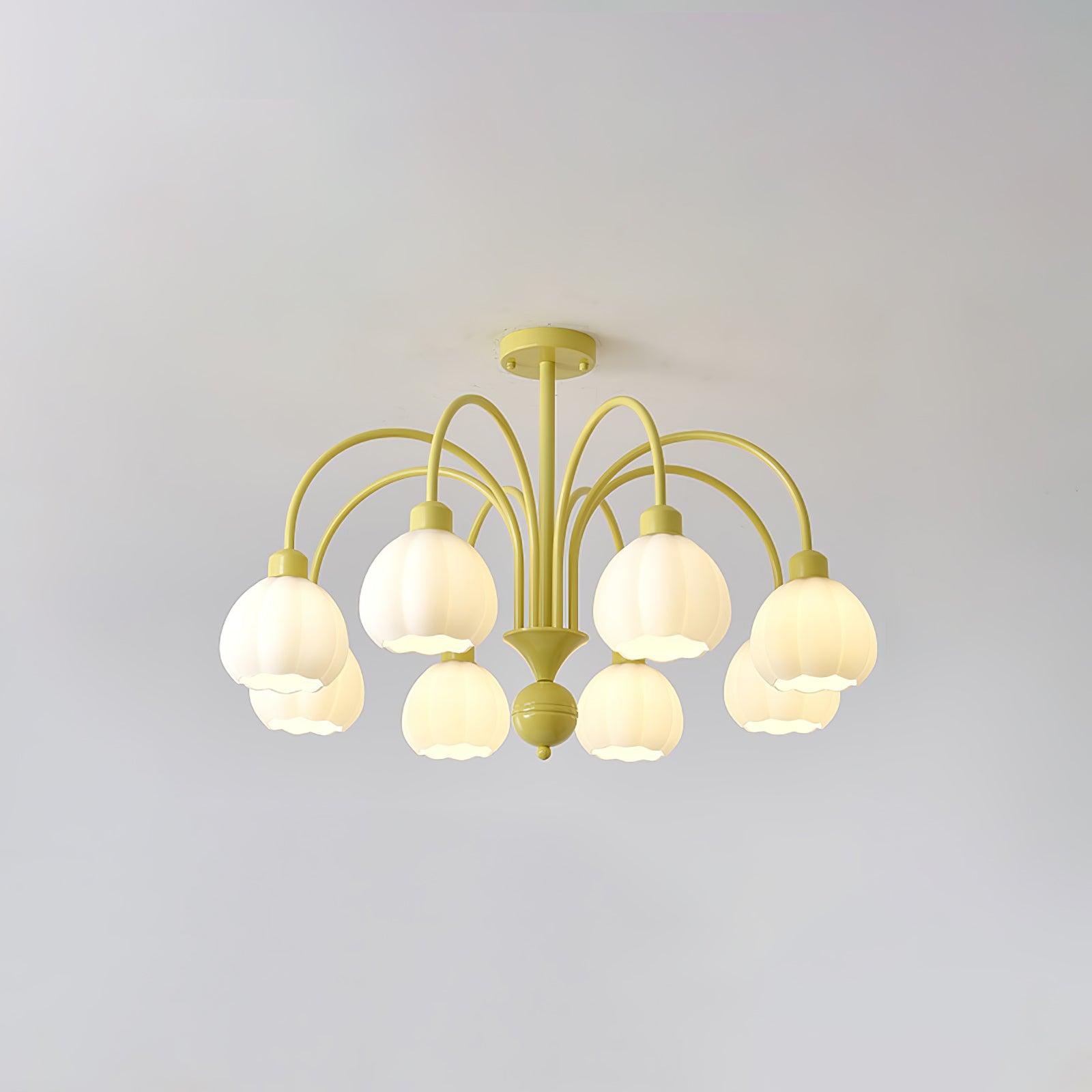Cream Pumpkin Ball Chandelier - Lumpaz