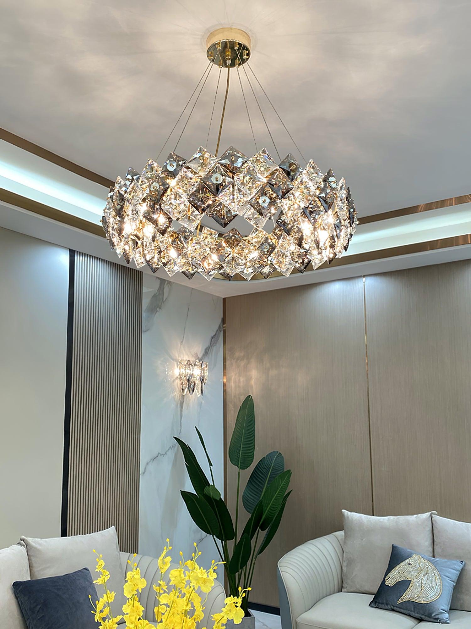 Scale Crystal Round Chandelier - Lumpaz