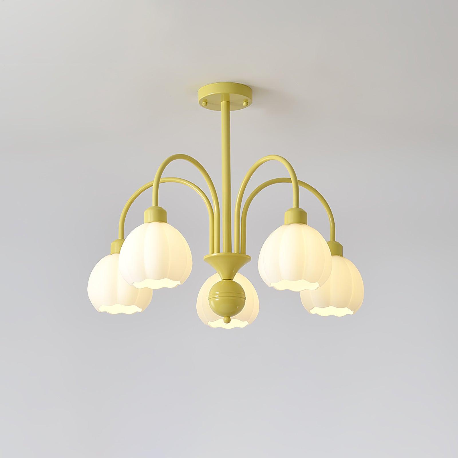 Cream Pumpkin Ball Chandelier - Lumpaz