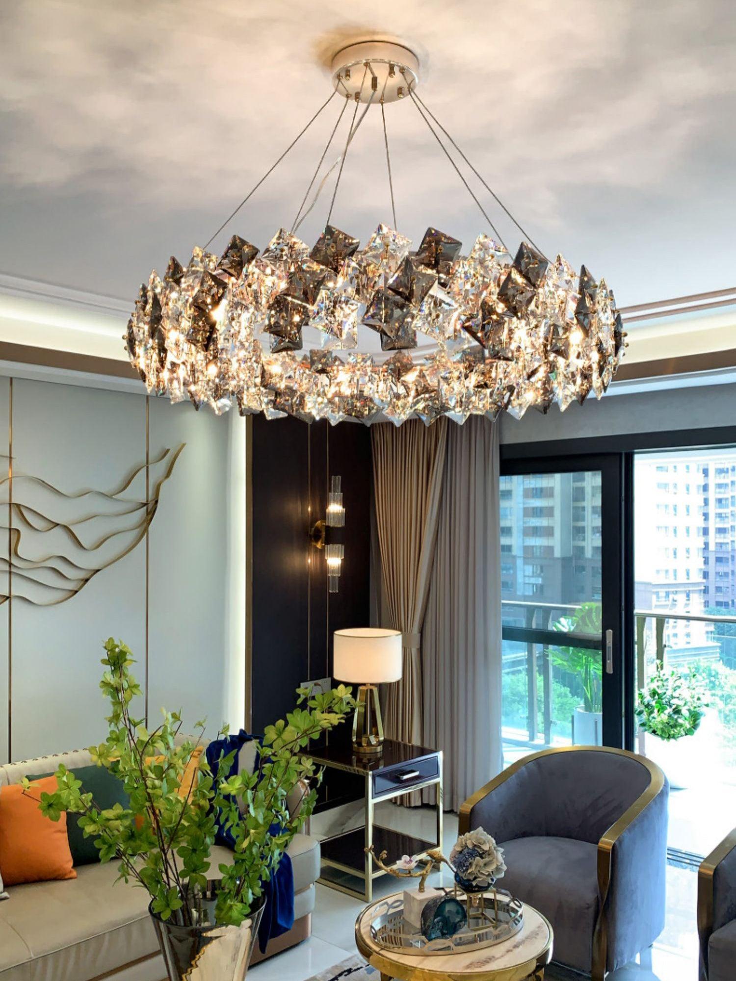 Scale Crystal Round Chandelier - Lumpaz