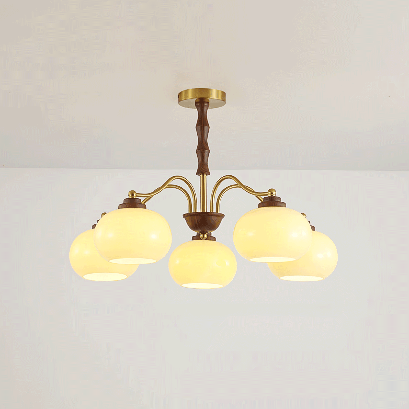 Persimmon Glass Globe Chandelier - Lumpaz