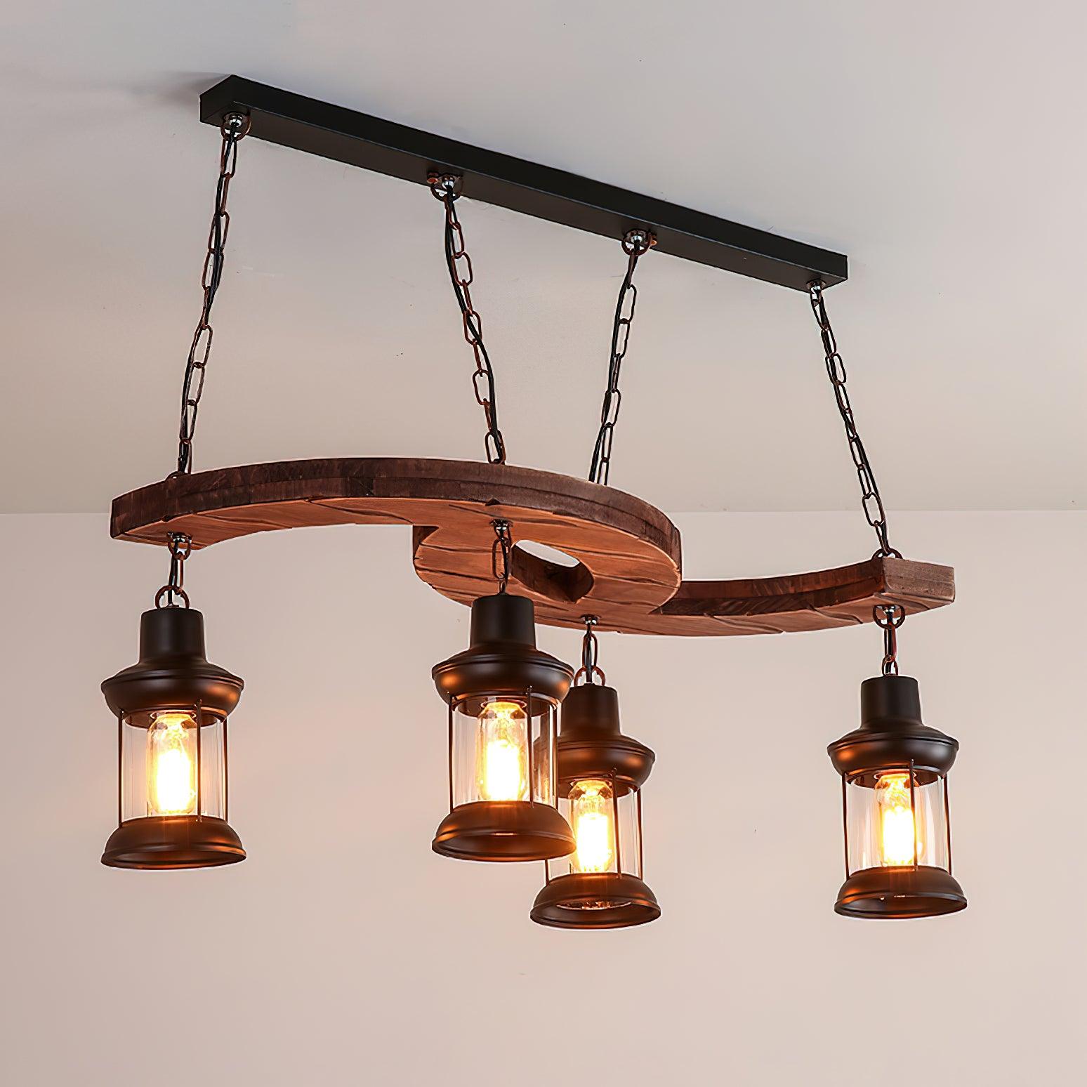 Retro Boat Wood Chandelier - Lumpaz