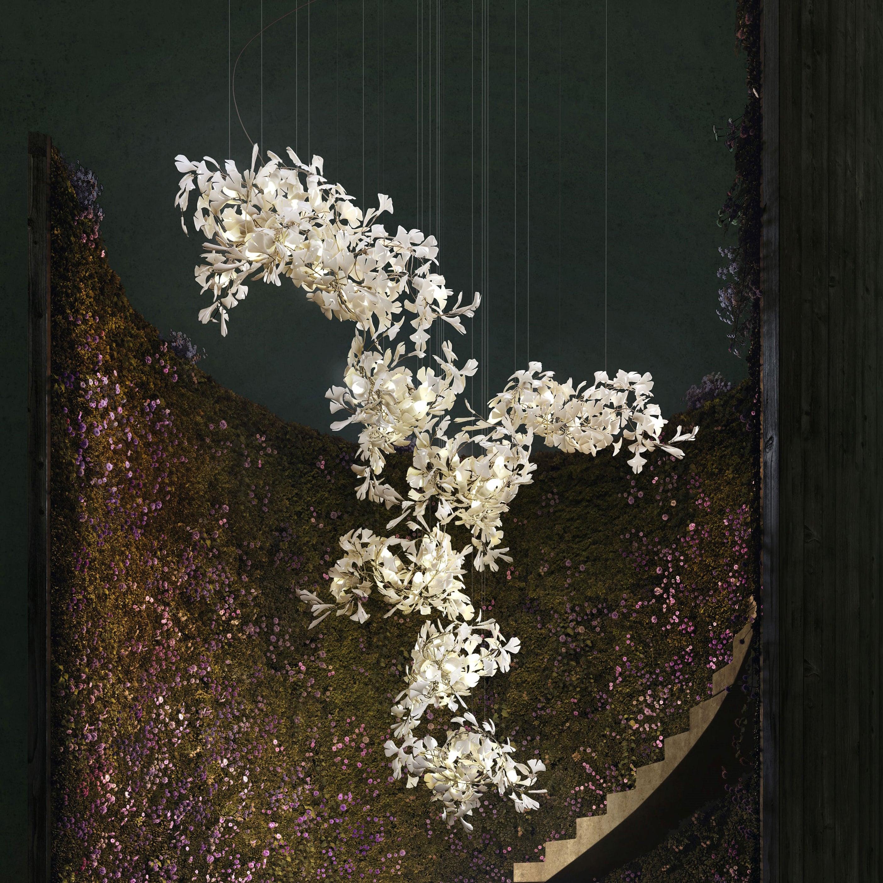 Gingko Combination Chandelier - Lumpaz