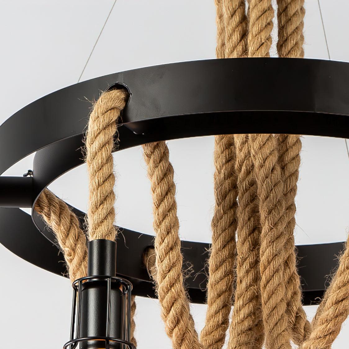 Hemp Rope Industrial Starfall Chandelier - Lumpaz