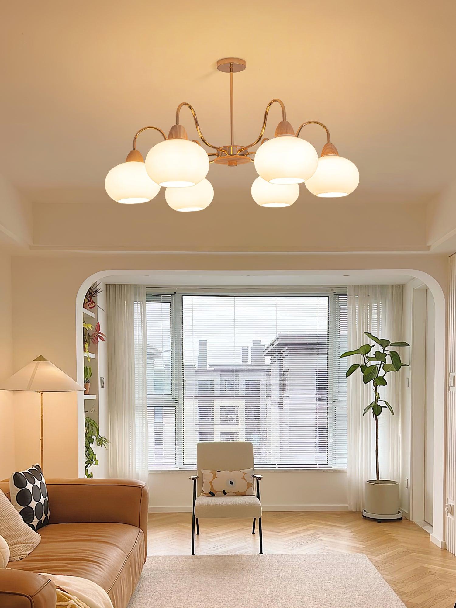 Glass Persimmon Chandelier - Lumpaz