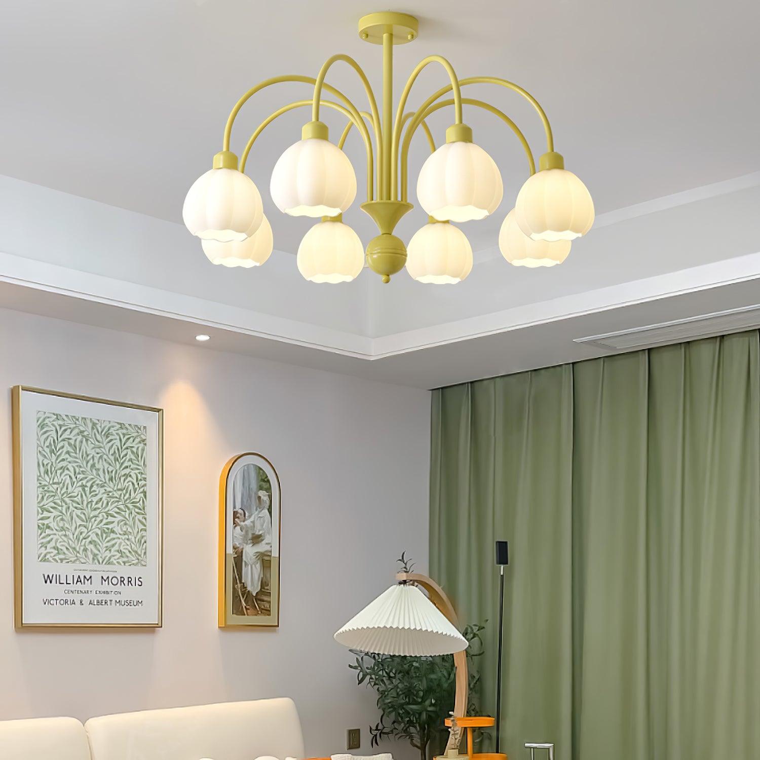 Cream Pumpkin Ball Chandelier - Lumpaz