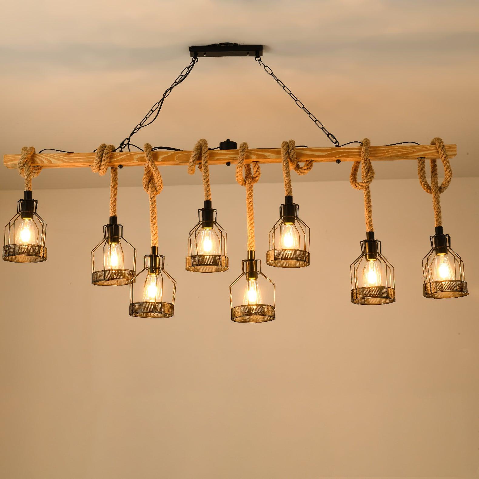 Hemp Rope Industrial Grenade Chandelier - Lumpaz