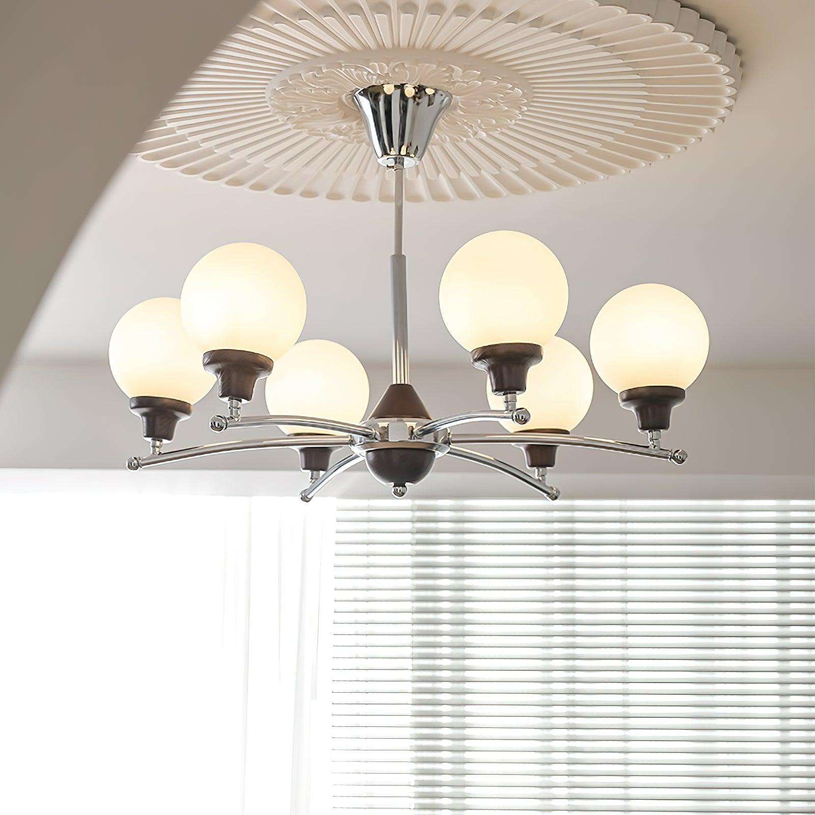 Walnut Glass Ball Chandelier - Lumpaz