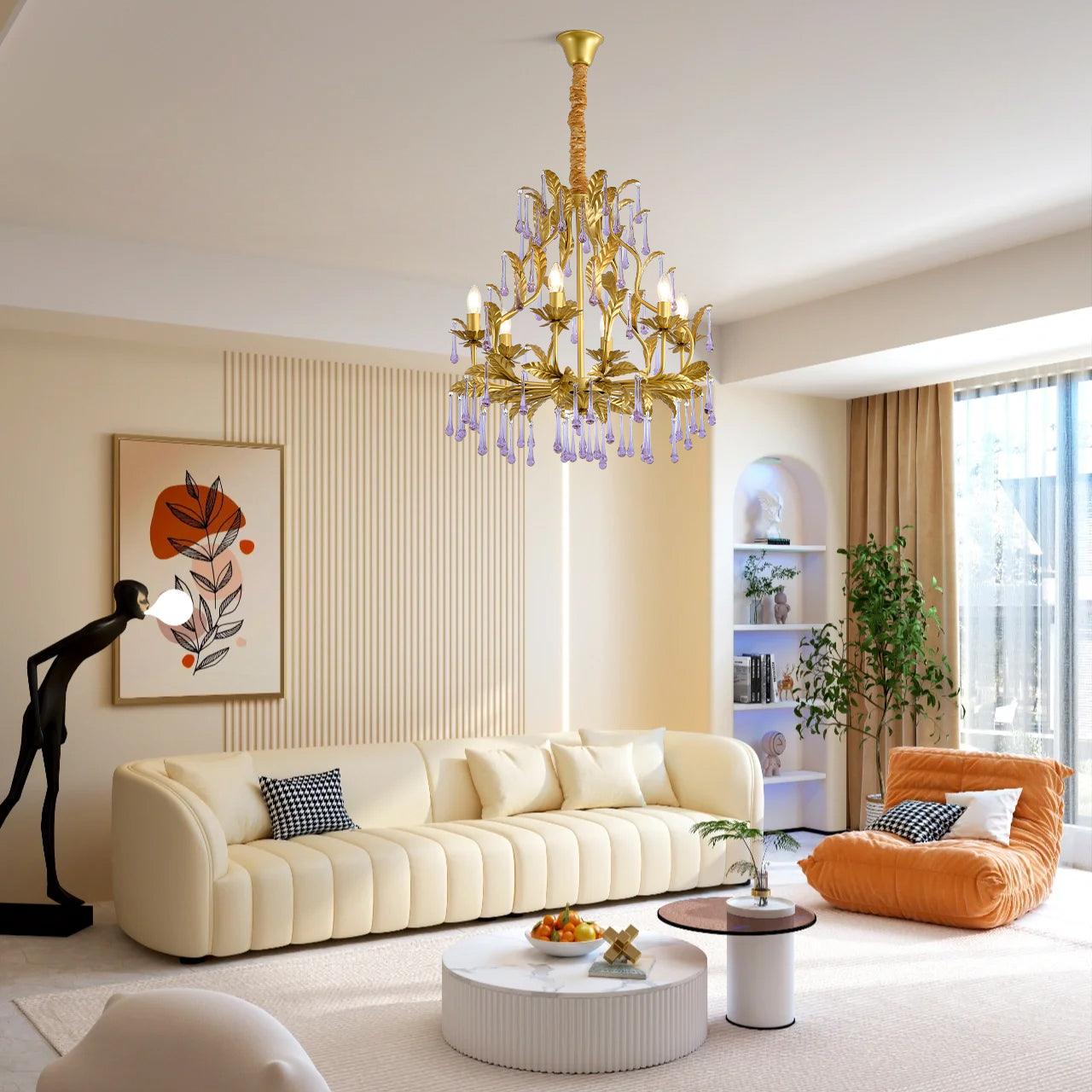 Amethyst Drops Crystal Chandelier - Lumpaz