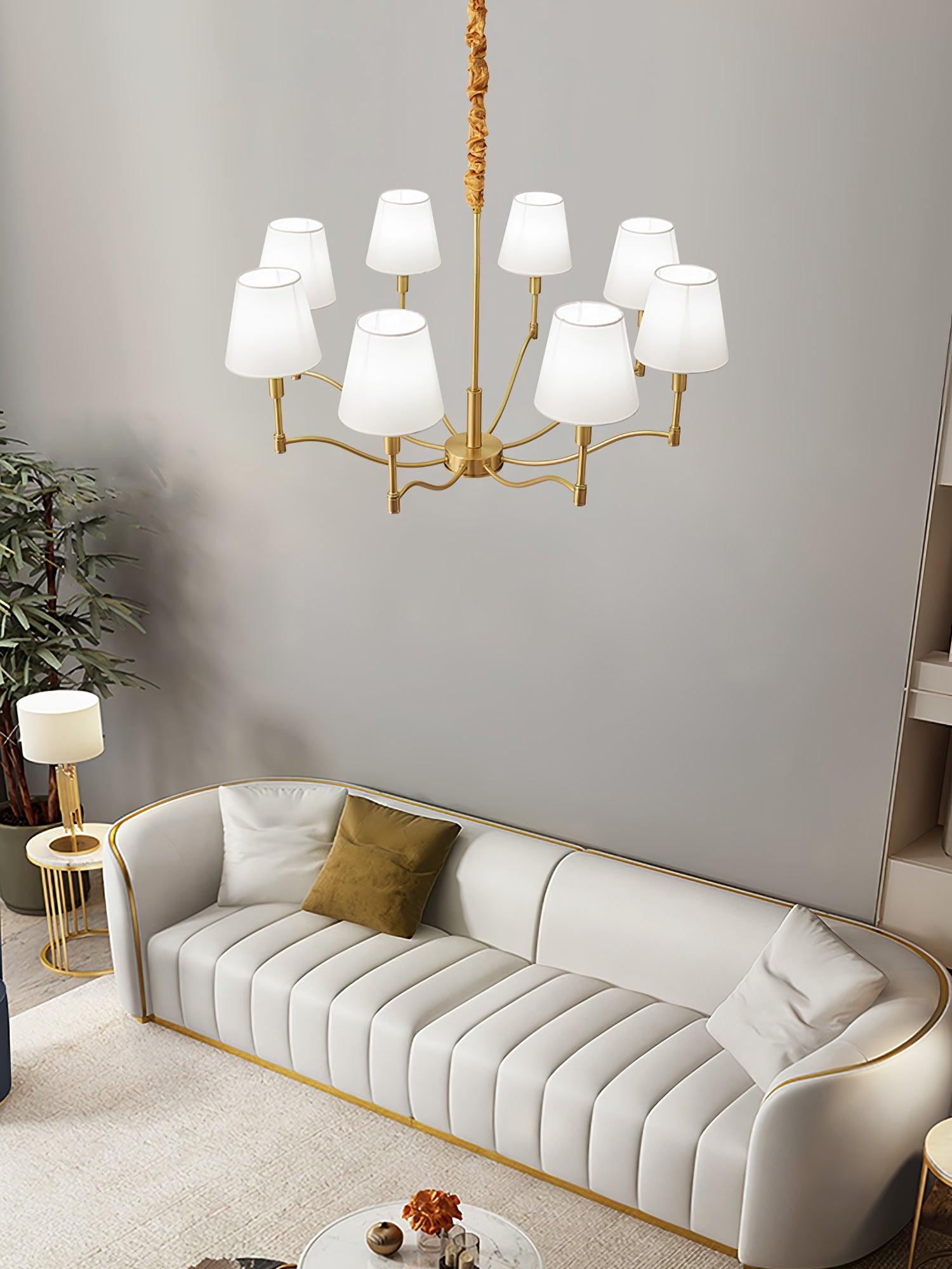 Meridian Mid Century Brass Chandelier - Lumpaz