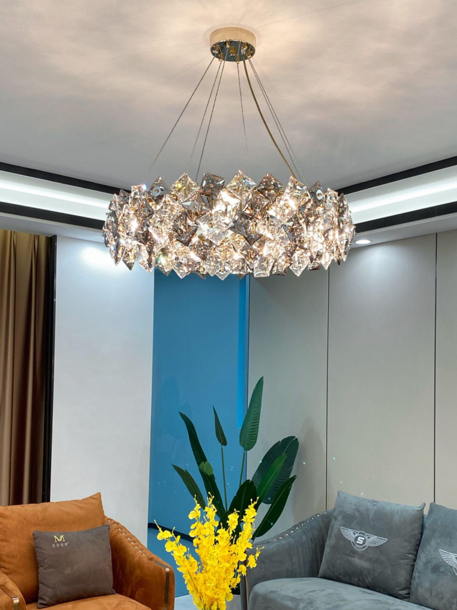 Scale Crystal Round Chandelier - Lumpaz