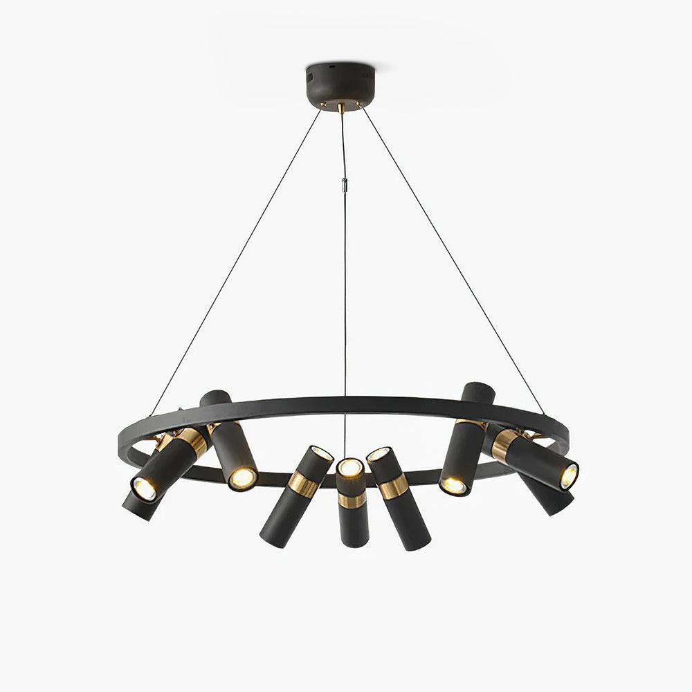Black Mutil Pipe Chandelier - Lumpaz