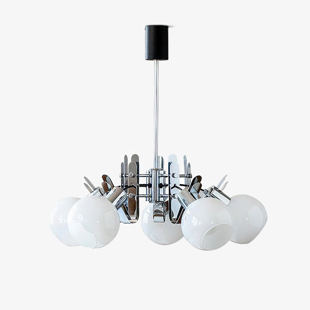 Vintage Geometrical Chrome Chandelier - Lumpaz
