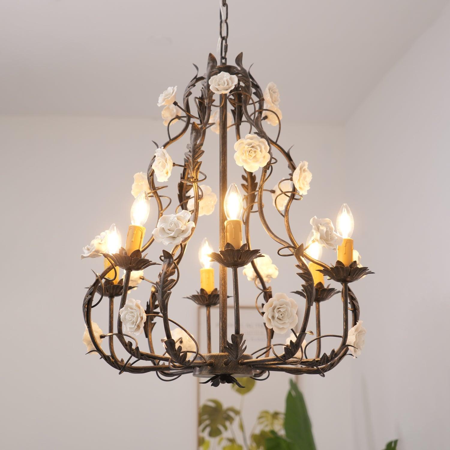 Florentine Rose Garden Chandelier - Lumpaz