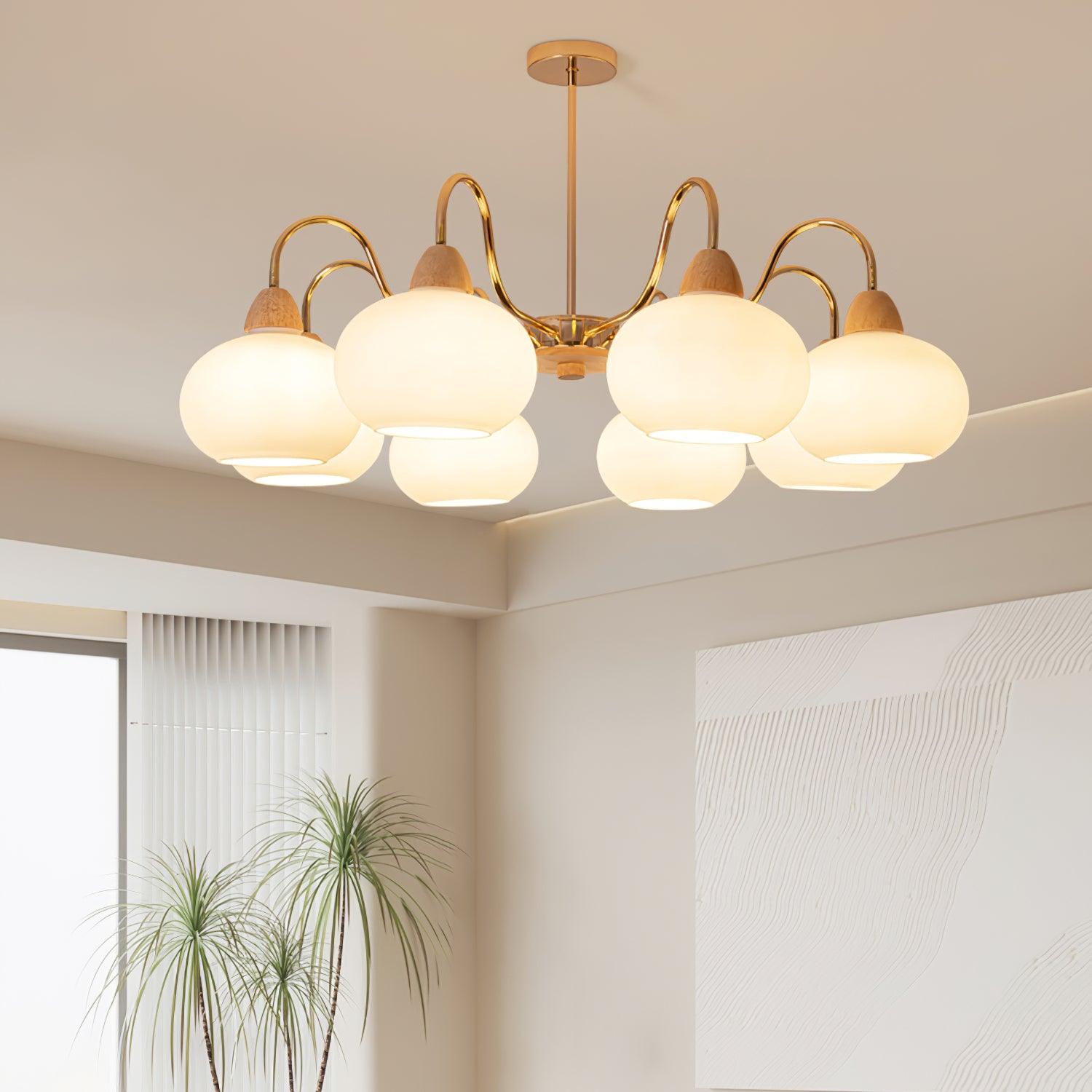 Glass Persimmon Chandelier - Lumpaz