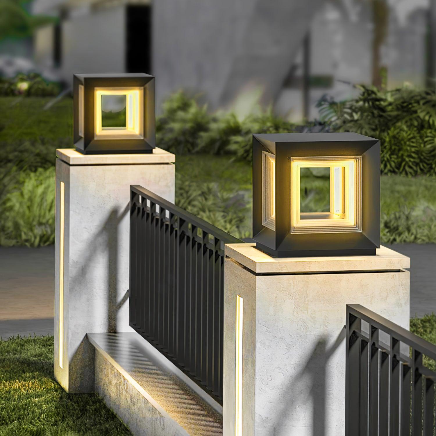 Light Cube Outdoor Post Light - Lumpaz
