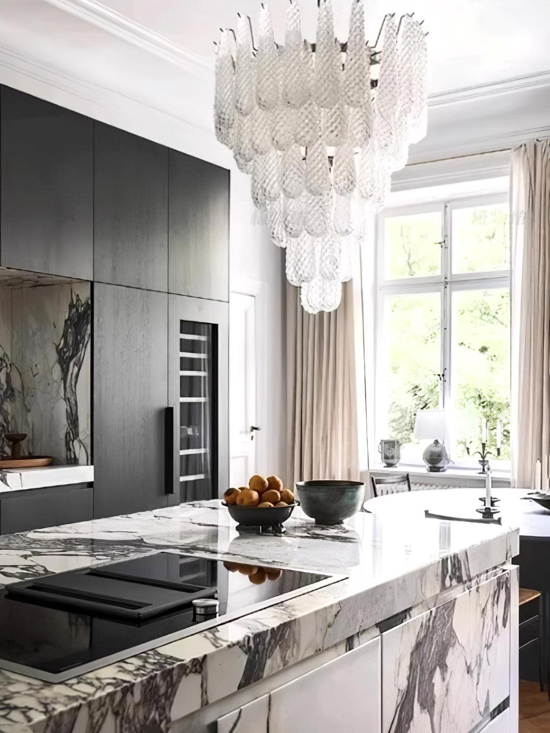 Grid Glass Waterfall Chandelier - Lumpaz