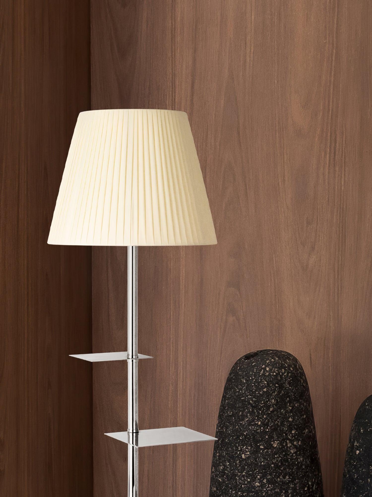 Chrome Prism Side Table Floor Lamp - Lumpaz