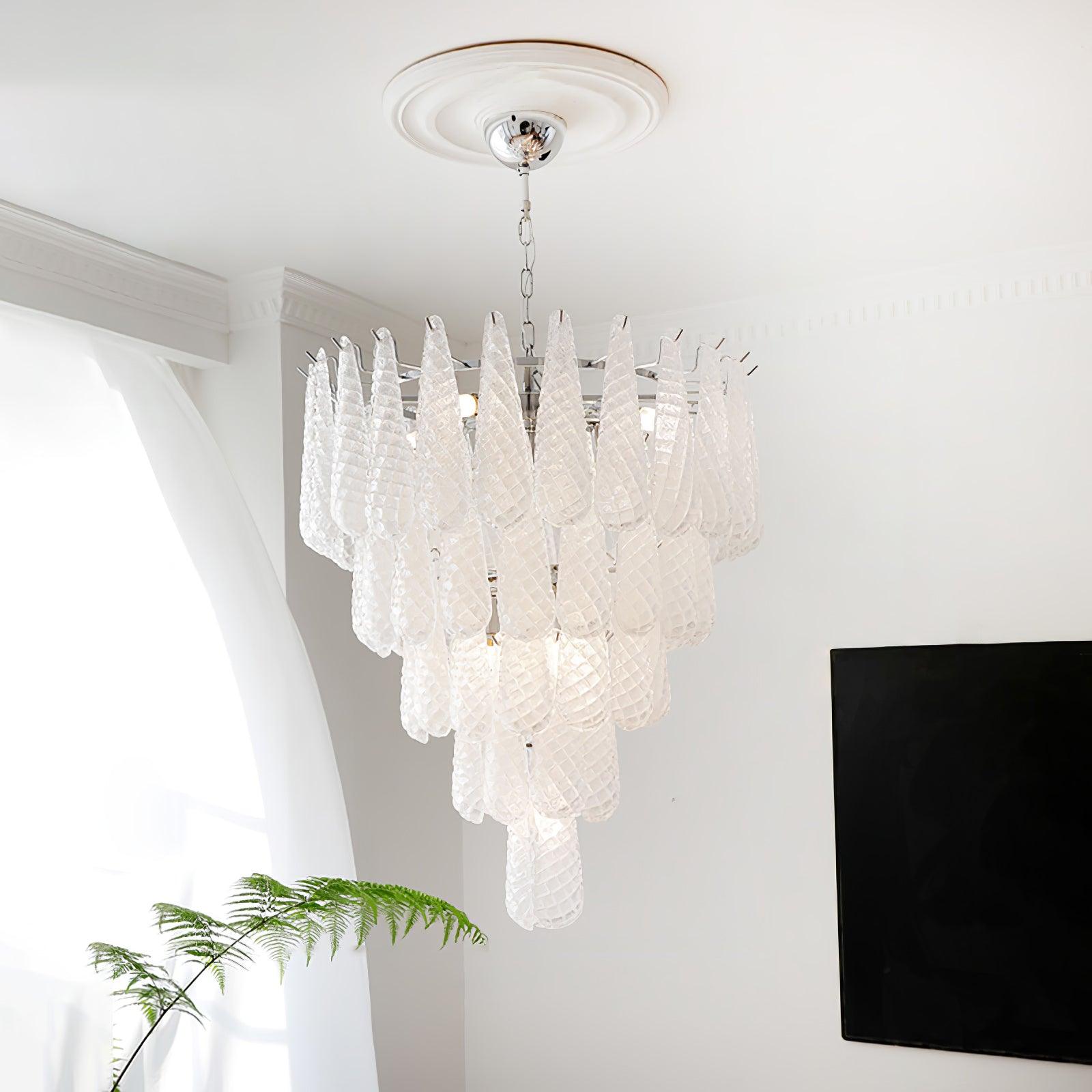 Grid Glass Waterfall Chandelier - Lumpaz