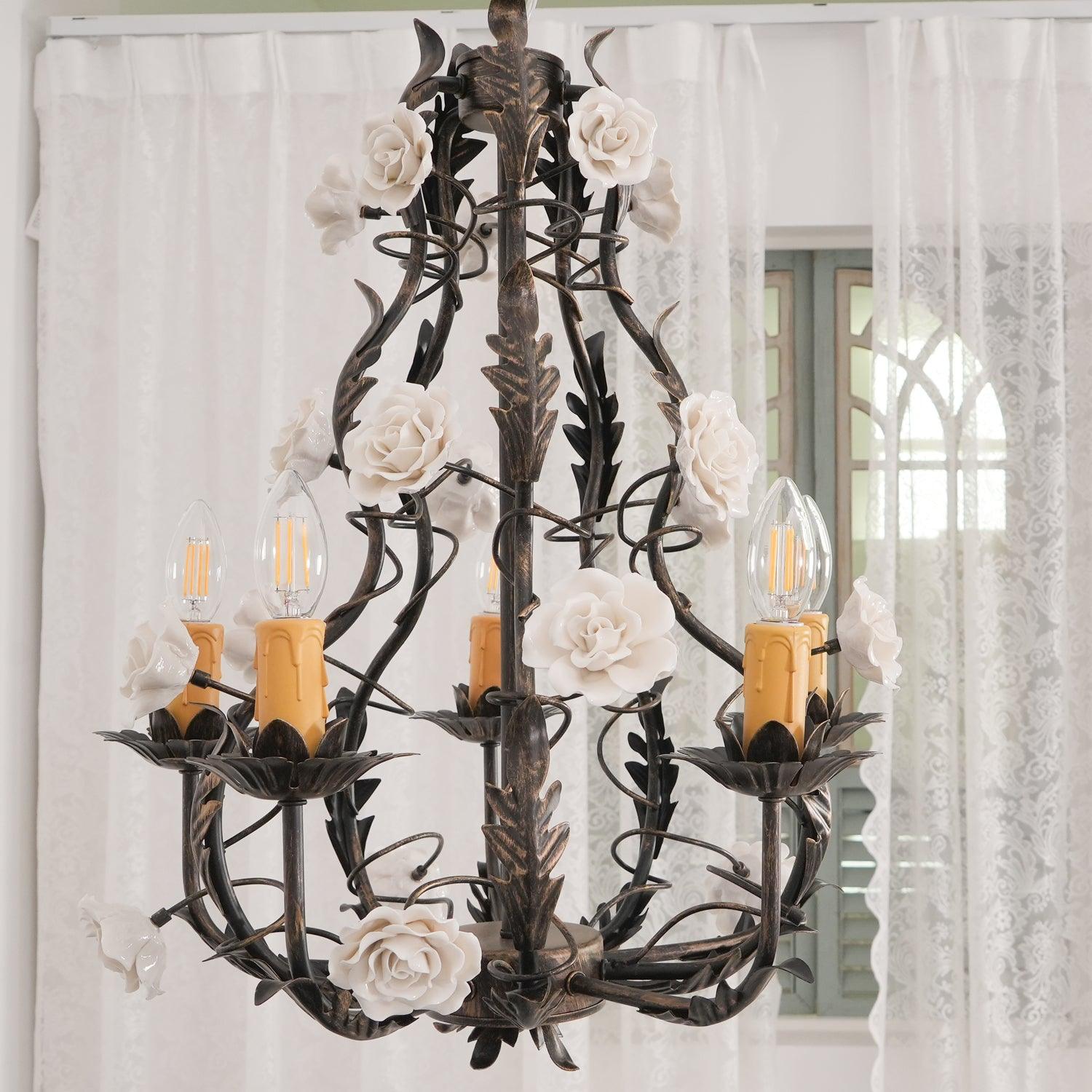 Florentine Rose Garden Chandelier - Lumpaz