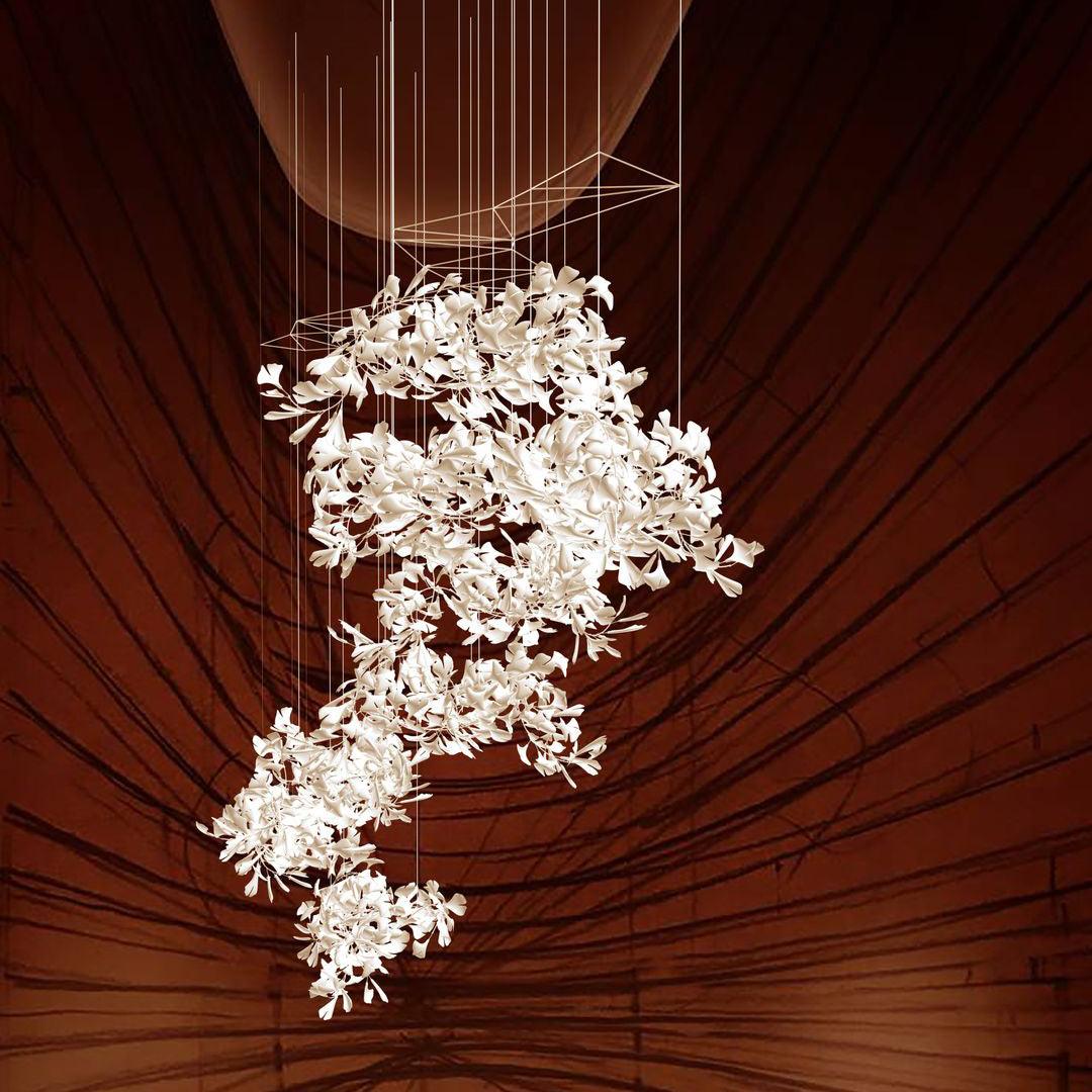Gingko Combination Chandelier - Lumpaz