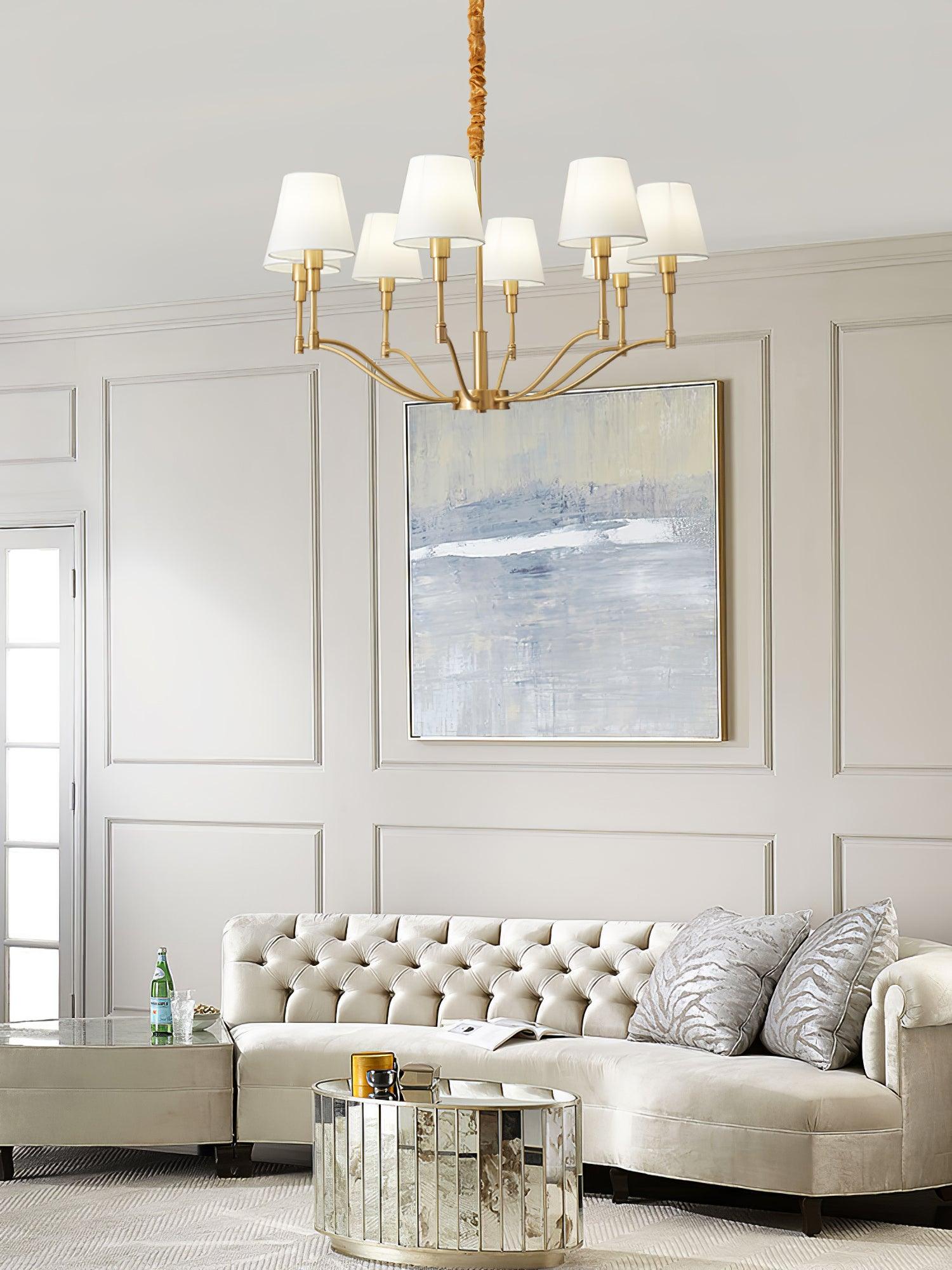 Meridian Mid Century Brass Chandelier - Lumpaz