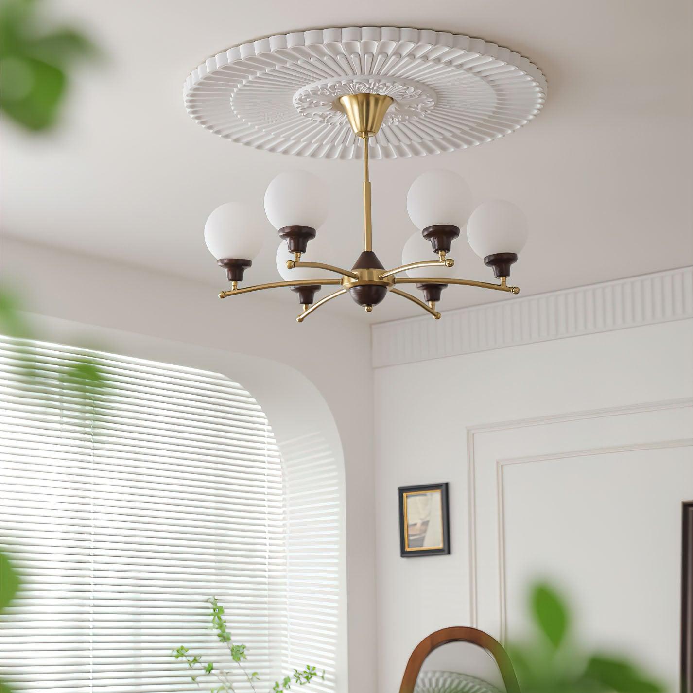 Walnut Glass Ball Chandelier - Lumpaz