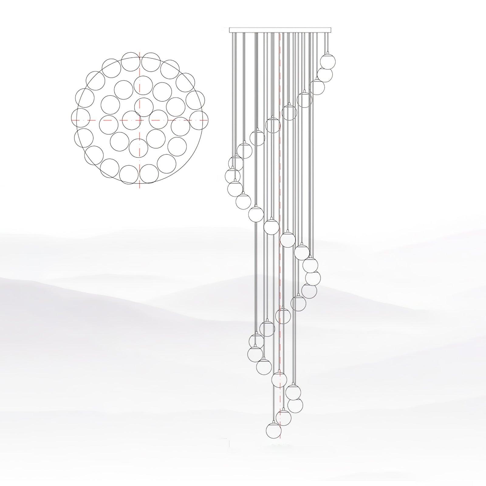 Alabaster Balls Cluster Chandelier - Lumpaz