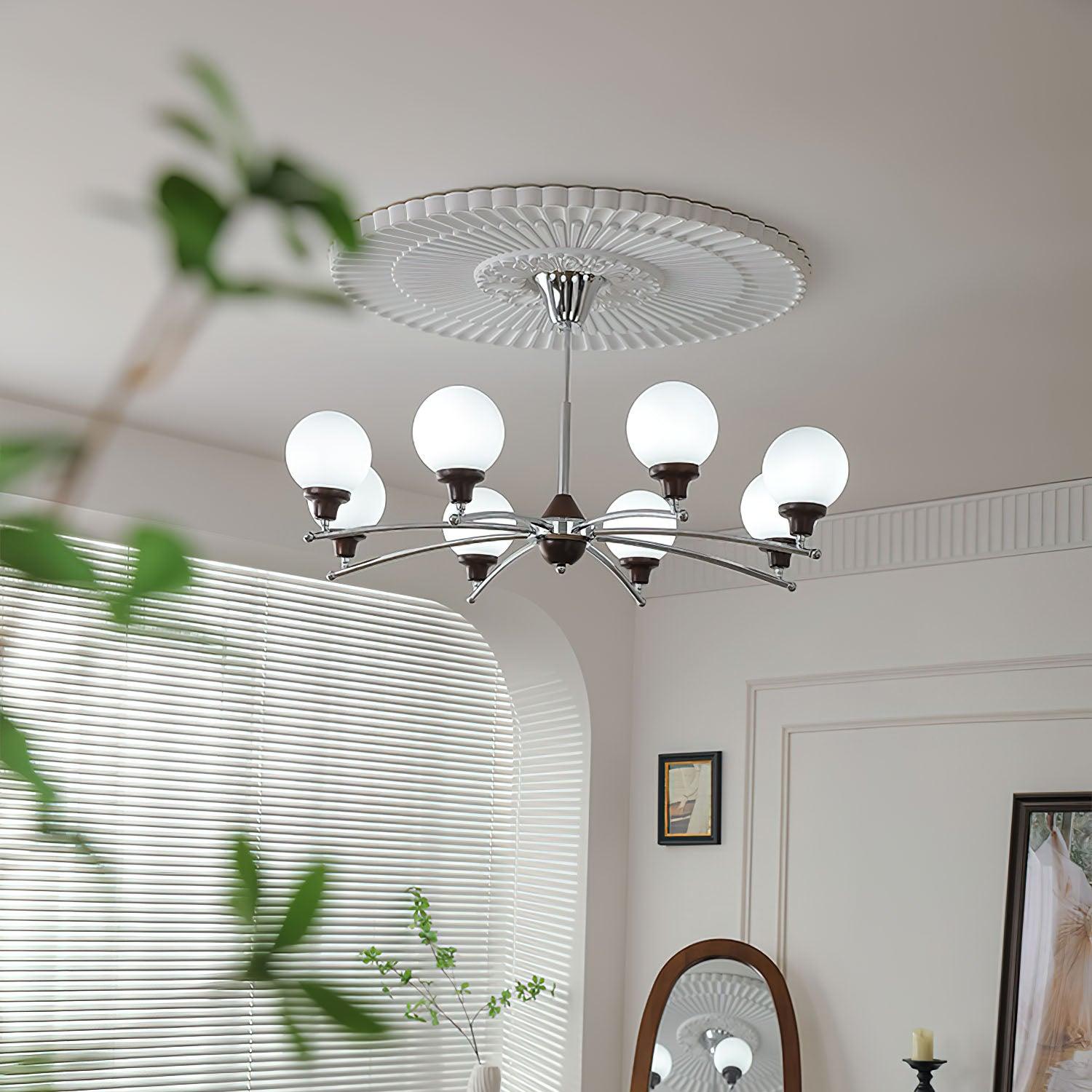 Walnut Glass Ball Chandelier - Lumpaz